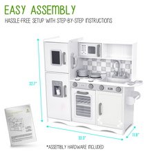 Load image into Gallery viewer, Lil' Jumbl White Kitchen Playset with Chalkboard & Play Phone