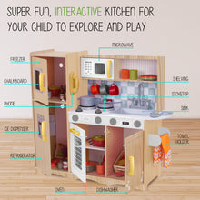 Load image into Gallery viewer, Lil' Jumbl Natural Kitchen Playset with Chalkboard & Play Phone