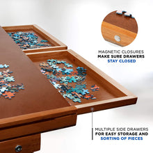 Load image into Gallery viewer, Jumbl 1000-Piece Puzzle Board - 23 x 31" Wooden Puzzle Table with 4 Removable Drawers - Brown