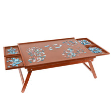 Load image into Gallery viewer, Jumbl 1000-Piece Puzzle Board - 23 x 31" Wooden Puzzle Table with 4 Removable Drawers - Brown