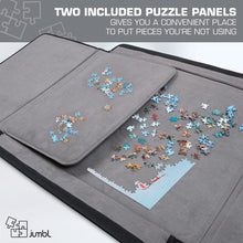 Load image into Gallery viewer, Jumbl 1500-Piece Puzzle Caddy, Portable Puzzle Board & Travel Case with 2 Trays & Handle - Gray
