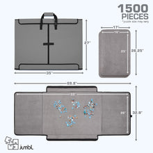 Load image into Gallery viewer, Jumbl 1500-Piece Puzzle Caddy, Portable Puzzle Board & Travel Case with 2 Trays & Handle - Gray