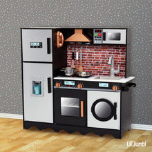 Load image into Gallery viewer, Wooden Interactive Kitchen with 9-Piece Accessory Set