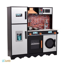 Load image into Gallery viewer, Wooden Interactive Kitchen with 9-Piece Accessory Set