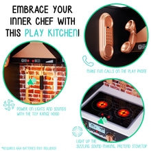 Load image into Gallery viewer, Wooden Interactive Kitchen with 9-Piece Accessory Set