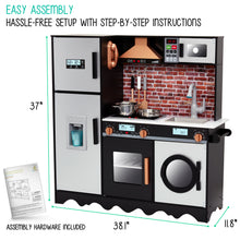 Load image into Gallery viewer, Wooden Interactive Kitchen with 9-Piece Accessory Set