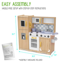 Load image into Gallery viewer, Lil' Jumbl Natural Kitchen Playset with Chalkboard & Play Phone