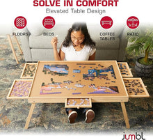 Load image into Gallery viewer, Jumbl 1500 Piece Puzzle Table, folding legs with 6 drawers