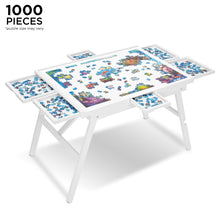 Load image into Gallery viewer, Jumbl 1000-Piece Puzzle Board - 23 x 31" Puzzle Table with Legs, Cover & 6 Removable Drawers - White