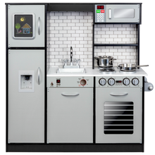 Load image into Gallery viewer, Freestanding Interactive Wooden Play Kitchen Set