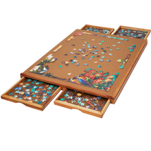 Load image into Gallery viewer, Wooden Puzzle Board with 4 Storage Drawers