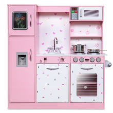 Load image into Gallery viewer, Freestanding Interactive Wooden Play Kitchen Set (Pink 1)