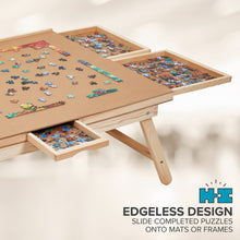 Load image into Gallery viewer, SkyMall 1500-Piece Puzzle Board - 27 x 35" Puzzle Table with Legs, Mat & 6 Removable Drawers