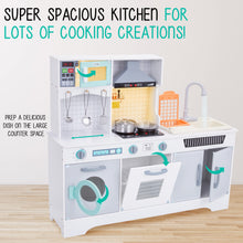 Load image into Gallery viewer, Lil' Jumbl Kids Kitchen Set, Wooden Pretend Play Kitchen with Sounds, Accessories and Running Water