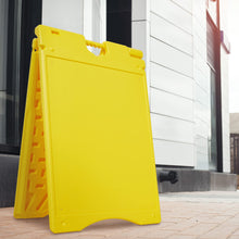 Load image into Gallery viewer, Jumbl A Frame Sandwich Board – 22 x 28” Display Sidewalk Sign with PVC Sign Protector (Yellow)
