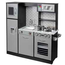 Load image into Gallery viewer, Freestanding Interactive Wooden Play Kitchen Set