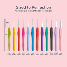 Load image into Gallery viewer, JumblCrafts Crochet Hook Set, Assorted Size 12-Piece Needle Kit with Soft Handle & Comfortable Grip