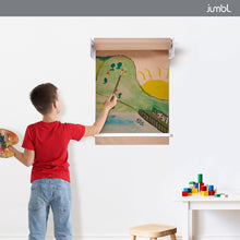 Load image into Gallery viewer, Jumbl Kraft Paper Wall Dispenser, 24" Wall Mounted Paper Roll Dispenser with Paper Cutter (White)