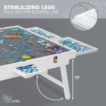Load image into Gallery viewer, Jumbl 1500-Piece Puzzle Board - 27 x 35" Tilting Puzzle Table with Felt Surface & 6 Drawers - White
