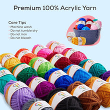 Load image into Gallery viewer, JumblCrafts Mini 20ct Crochet Yarn Set - 100% Acrylic for Knitting & Crochet - 20 Vibrant Colors