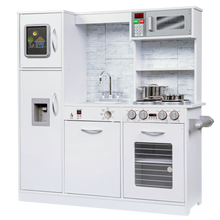 Load image into Gallery viewer, Freestanding Interactive Wooden Play Kitchen Set (White)