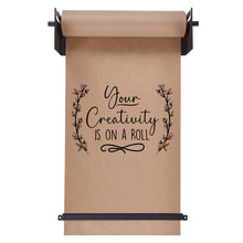 Load image into Gallery viewer, Jumbl Kraft Paper Wall Dispenser, 18" Wall Mounted Paper Roll Dispenser with Paper Cutter (Black)