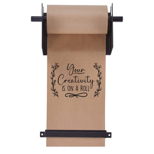 Load image into Gallery viewer, Jumbl Kraft Paper Wall Dispenser, 8" Wall Mounted Paper Roll Dispenser with Paper Cutter (Black)