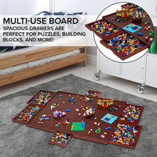 Load image into Gallery viewer, Jumbl 1500-Piece Puzzle Board - 27 x 35" Wooden Puzzle Board with 6 Removable Drawers - Dark Brown