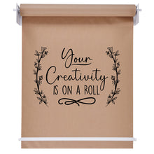 Load image into Gallery viewer, Jumbl Kraft Paper Wall Dispenser, 36" Wall Mounted Paper Roll Dispenser with Paper Cutter (White)