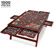 Load image into Gallery viewer, Jumbl 1000-Piece Puzzle Board - 23 x 31" Wooden Puzzle Table with 6 Removable Drawers - Dark Brown