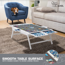 Load image into Gallery viewer, Jumbl 1500-Piece Puzzle Board - 27 x 35" Wooden Puzzle Table with Felt Surface & 6 Drawers - White