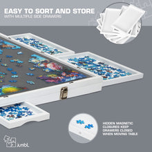 Load image into Gallery viewer, Jumbl 1500-Piece Puzzle Board - 27 x 35" Tilting Puzzle Board with Felt Surface & 6 Drawers - White