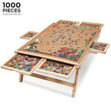 Load image into Gallery viewer, SkyMall 1000-Piece Puzzle Board - 23 x 31" Puzzle Table with Legs, Mat & 6 Removable Drawers