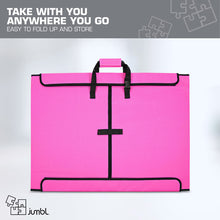 Load image into Gallery viewer, Jumbl 1000-Piece Puzzle Caddy, Portable Puzzle Board & Travel Case with 2 Trays & Handle - Pink
