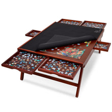 Load image into Gallery viewer, Jumbl 1500-Piece Puzzle Board - 27 x 35" Wooden Puzzle Table with 6 Removable Drawers - Dark Brown