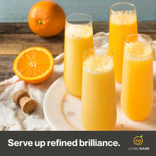 Load image into Gallery viewer, JumblWare 24 Clear Stemless Plastic Champagne Flutes (9-oz.), Recyclable, Disposable & Shatterproof