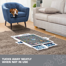 Load image into Gallery viewer, Jumbl 1500-Piece Puzzle Board - 27 x 35" Wooden Puzzle Board with Felt Surface & 6 Drawers - White