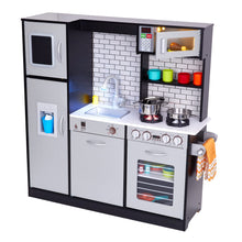 Load image into Gallery viewer, Lil' Jumbl Premium Kids Kitchen Set, Wooden Pretend Play Kitchen W/Sounds & Accessories - Charcoal