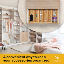 Load image into Gallery viewer, JumblWare Bamboo Drawer Organizer and Extendable Kitchen Silverware Organizer with Dividers