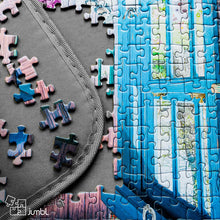 Load image into Gallery viewer, Jumbl 1500-Piece Puzzle Caddy, Portable Puzzle Board & Travel Case with 2 Trays & Handle - Blue