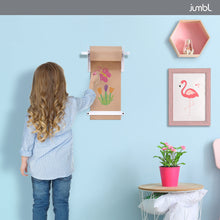 Load image into Gallery viewer, Jumbl Kraft Paper Wall Dispenser, 8" Wall Mounted Paper Roll Dispenser with Paper Cutter (White)