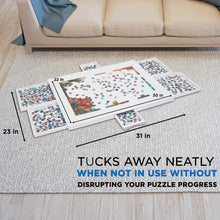 Load image into Gallery viewer, Jumbl 1000-Piece Puzzle Board - 23 x 31" Wooden Puzzle Board with 6 Removable Drawers - White