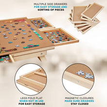 Load image into Gallery viewer, SkyMall 1000-Piece Puzzle Board - 23 x 31" Puzzle Table with Legs, Mat & 6 Removable Drawers