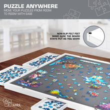 Load image into Gallery viewer, Jumbl 1500-Piece Puzzle Board - 27 x 35" Wooden Puzzle Board with Felt Surface & 6 Drawers - White