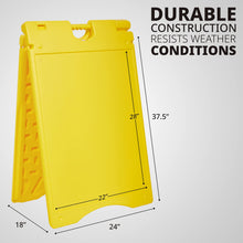 Load image into Gallery viewer, Jumbl A Frame Sandwich Board – 22 x 28” Display Sidewalk Sign with PVC Sign Protector (Yellow)