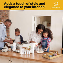 Load image into Gallery viewer, JumblWare Bamboo Drawer Organizer and Extendable Kitchen Silverware Organizer with Dividers