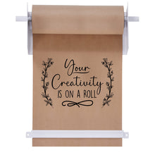 Load image into Gallery viewer, Jumbl Kraft Paper Wall Dispenser, 12" Wall Mounted Paper Roll Dispenser with Paper Cutter (White)