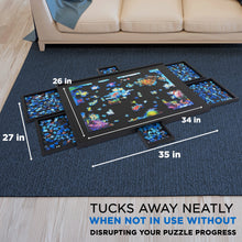 Load image into Gallery viewer, Jumbl 1500-Piece Puzzle Board - 27 x 35" Wooden Puzzle Board with 6 Removable Drawers - Black