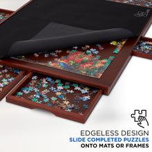 Load image into Gallery viewer, Jumbl 1500-Piece Puzzle Board - 27 x 35" Wooden Puzzle Board with 6 Removable Drawers - Dark Brown