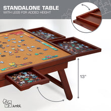 Load image into Gallery viewer, Jumbl 1000-Piece Puzzle Board - 23 x 31" Wooden Puzzle Table with Felt Surface & 6 Drawers - Brown